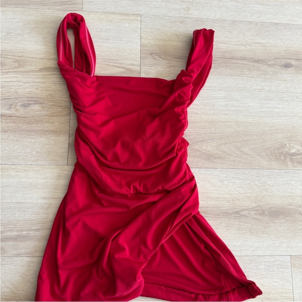 Tiger Mist red backless mini dress